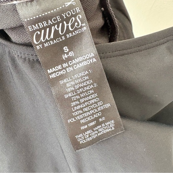 Embrace Your Curves Miracle Brands One Piece Swimsuit Blue Black - Picture 6 of 7